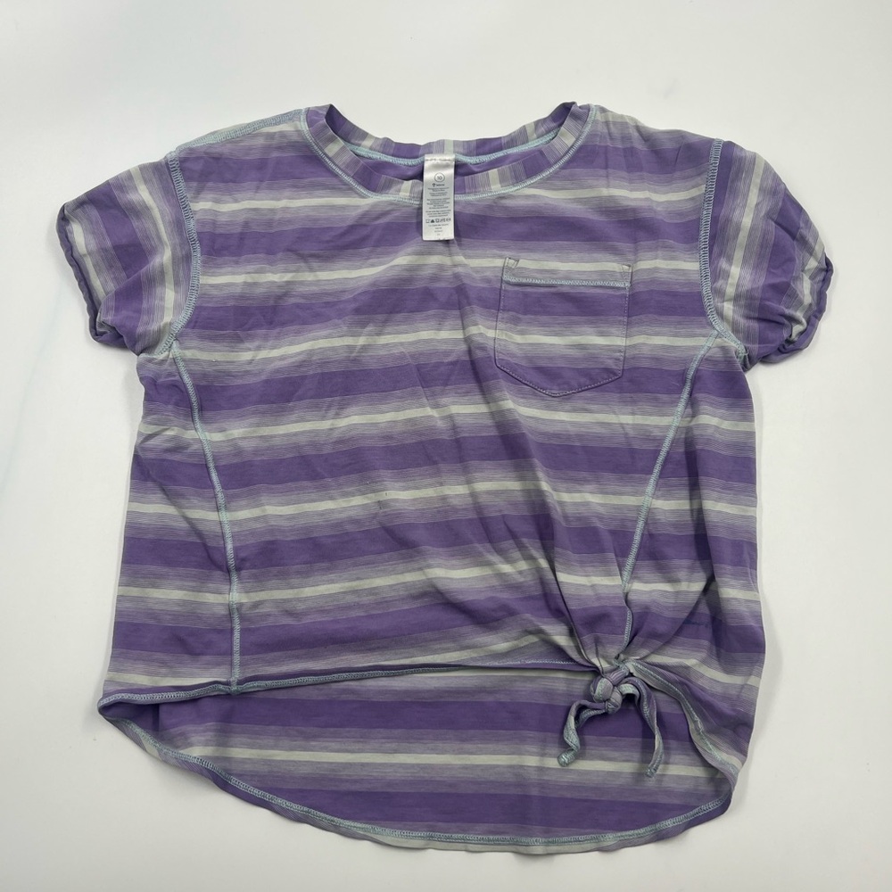 Ivivva Purple Striped Short Sleeve Tee